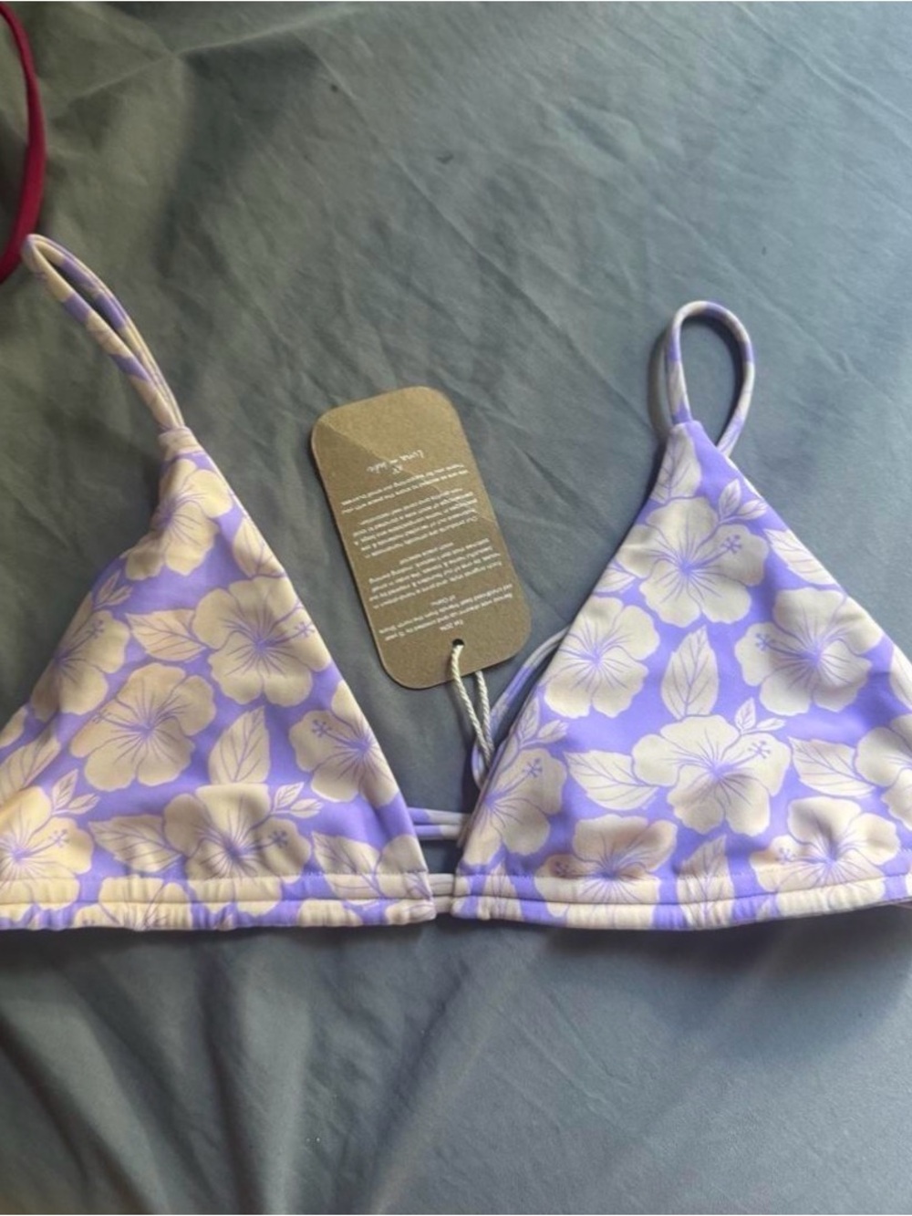 Benoa Swim Lavender Floral Triangle Bikini Top